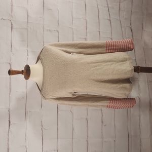 Cortland Park Cashmere Striped Sleeve Crewneck Sweater